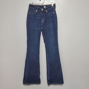 H&M Dark Blue Flare Womens Jeans Size 2